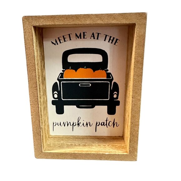 Unbranded Other - Mini Pumpkin Patch Sign 4in Rustic Farmhouse Fall Autumn Shadow Box Decor